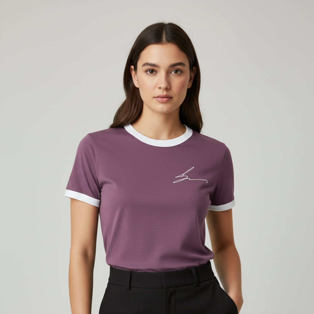 Medium Purple Ringer T-Shirt