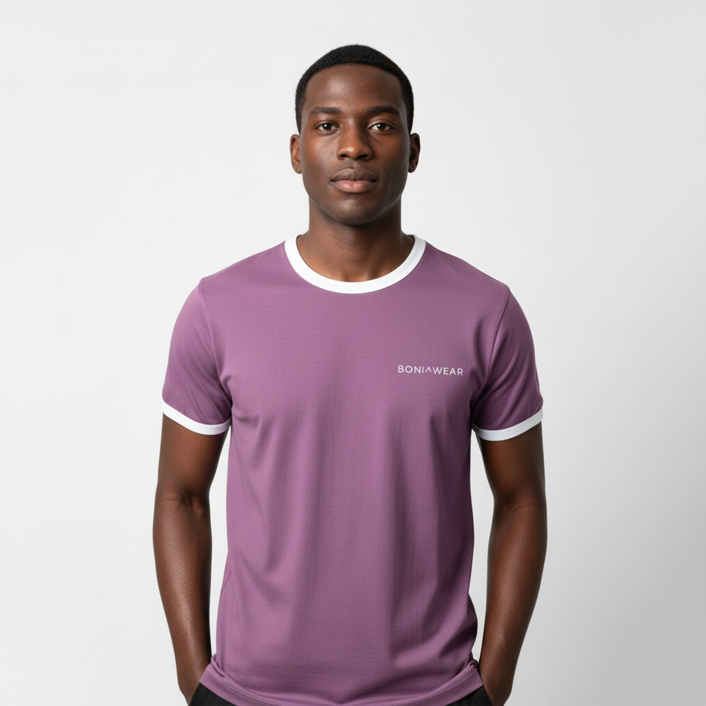 Medium Purple Ringer Tee