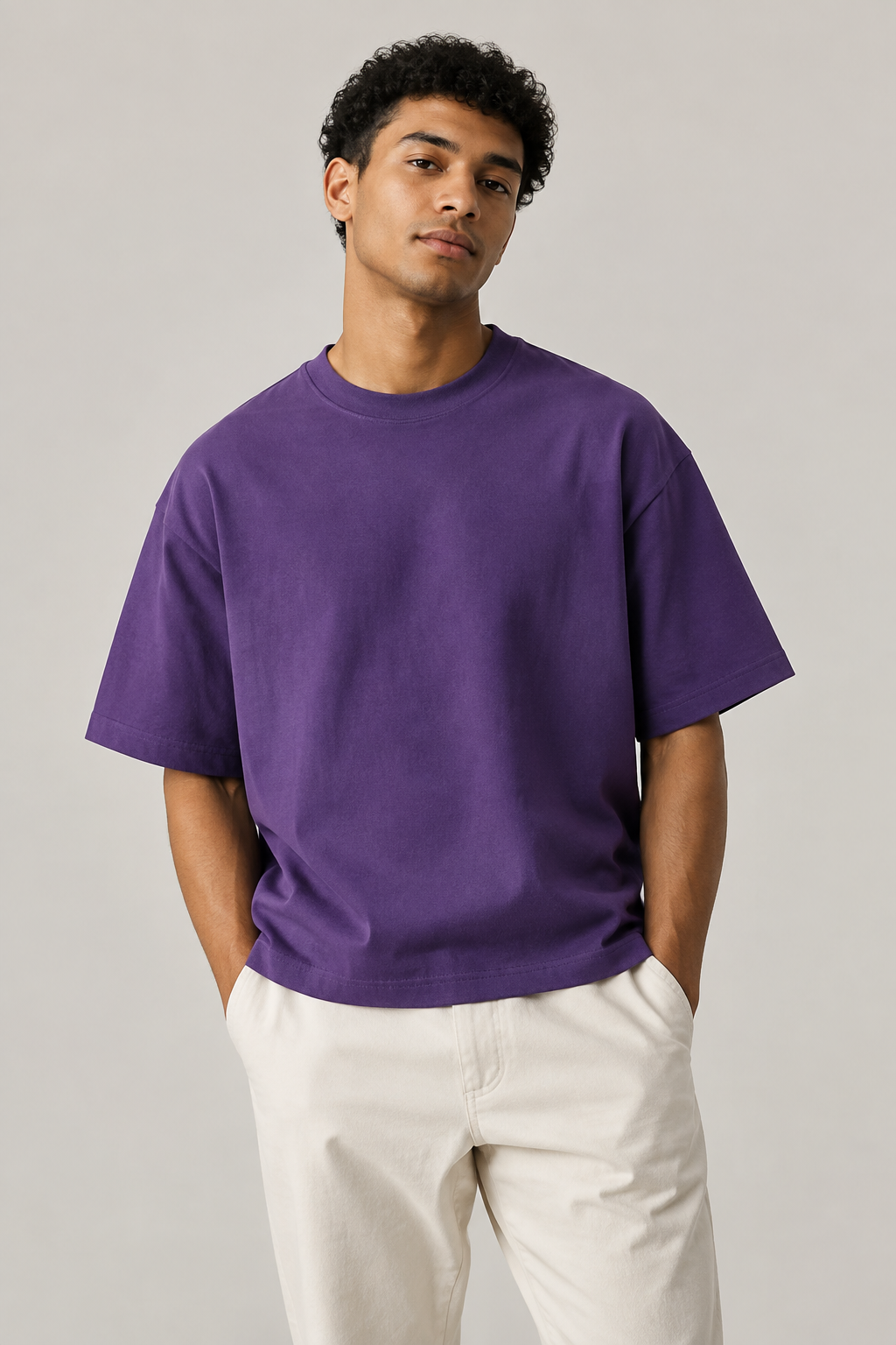 Men's Boxy Tee - Purple