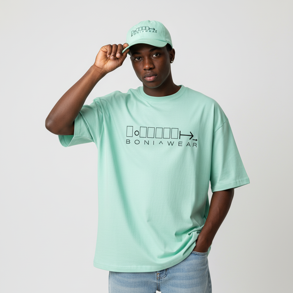 Mint green bulky fit crew neck set