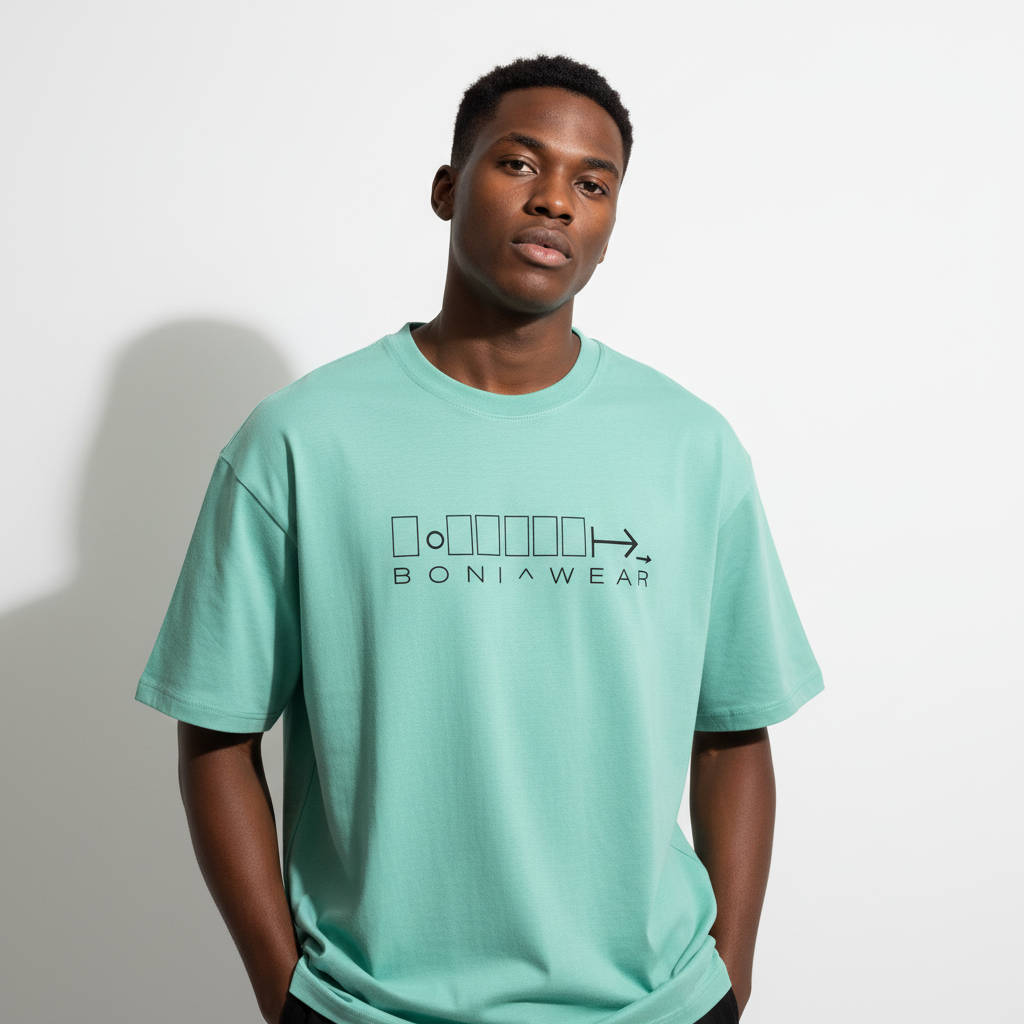 Mint green bulky fit crew neck t-shirt