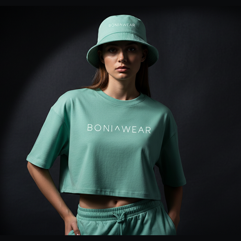 Women's Ensemble - Cropped Tee & Bucket Hat