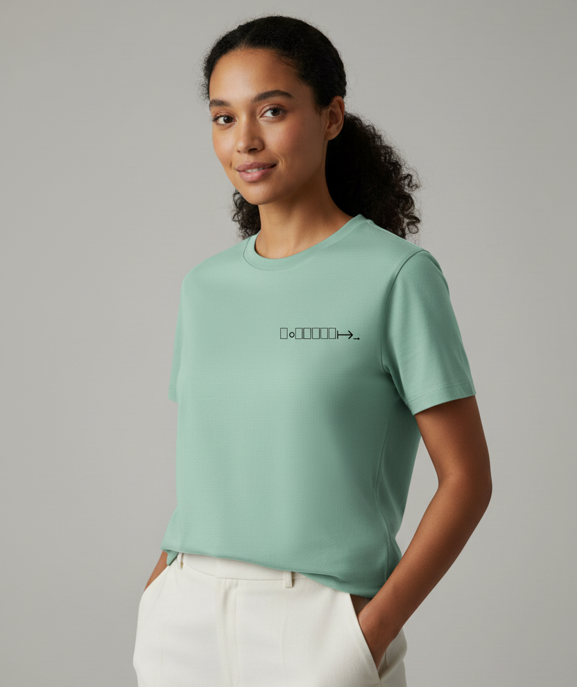 Mint green short sleeve tee with geometric logo