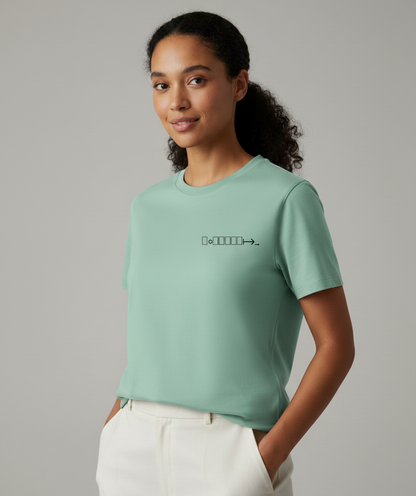 Mint green short sleeve tee with geometric logo