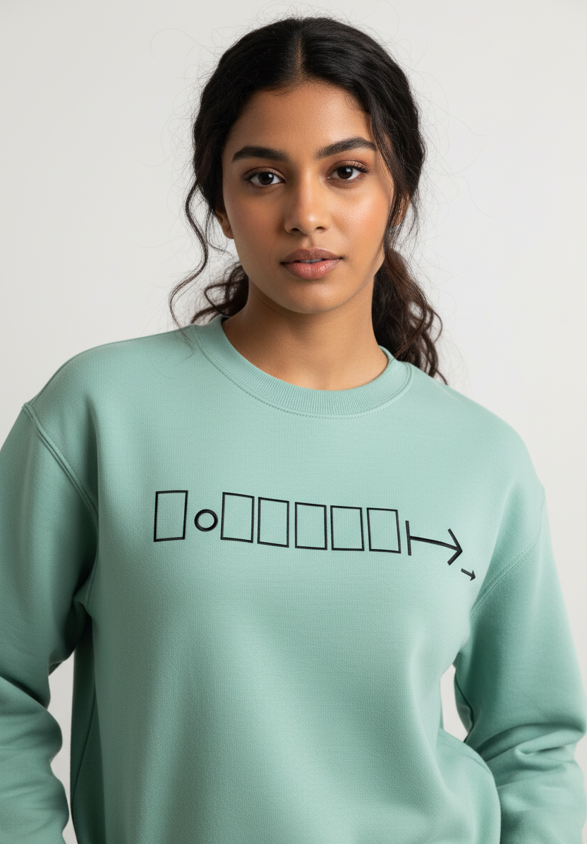 Mint green sweatshirt with logo