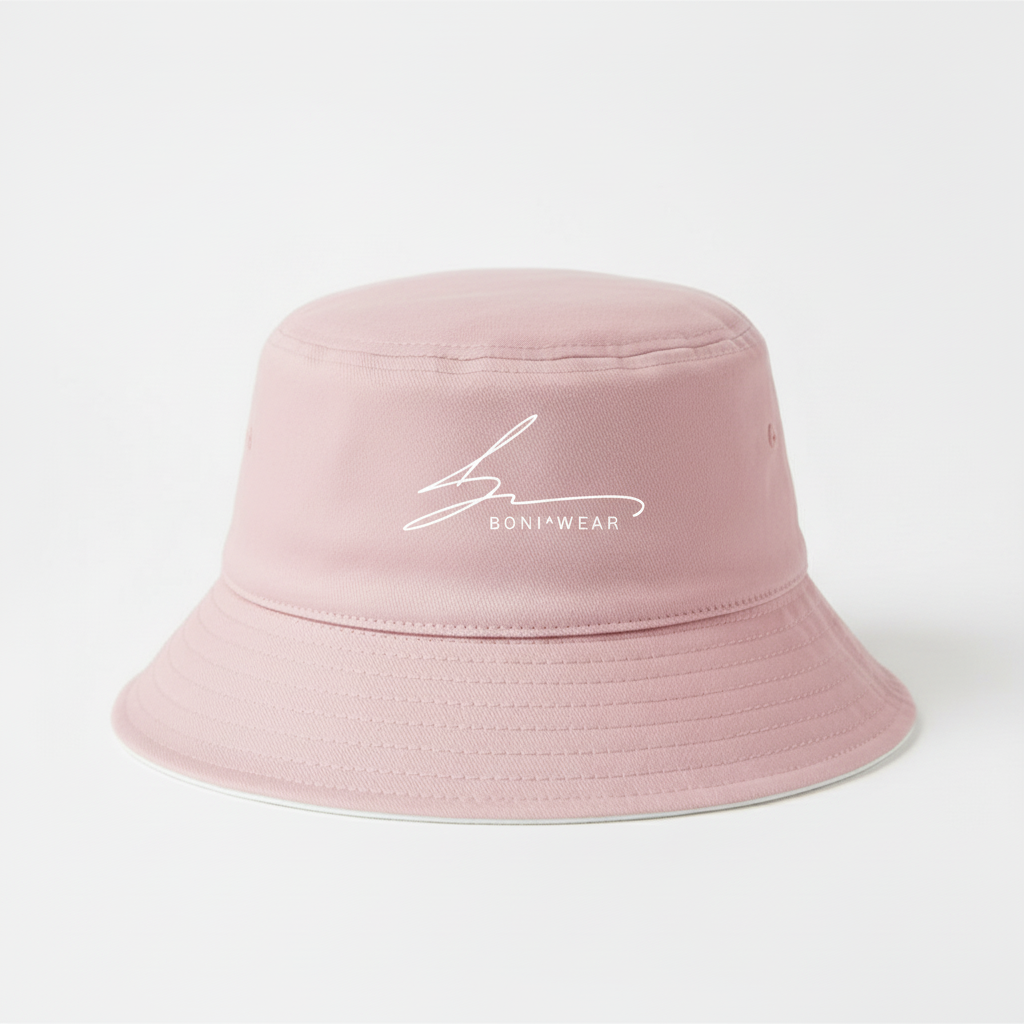 Pink bucket hat