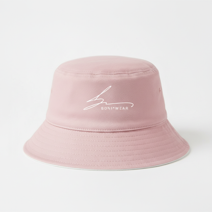 Pink bucket hat