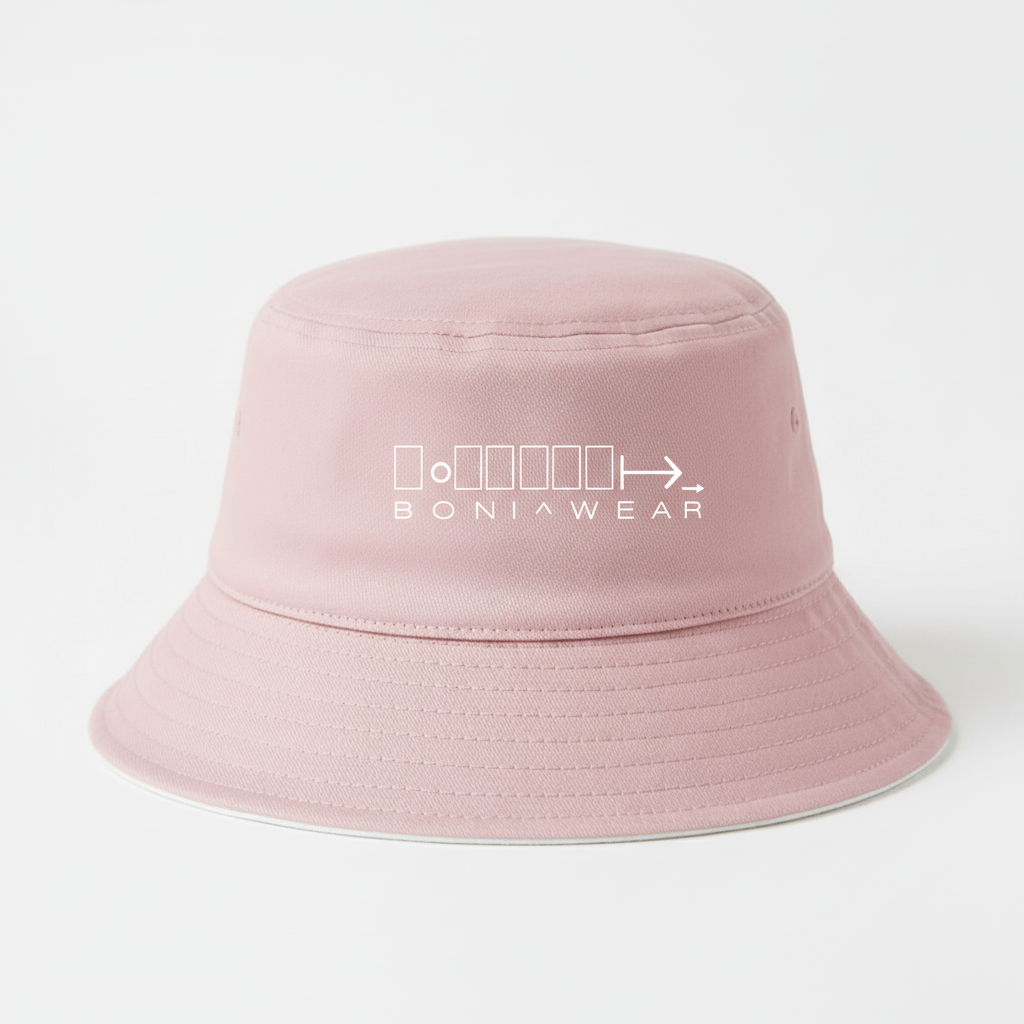 Pink bucket hat