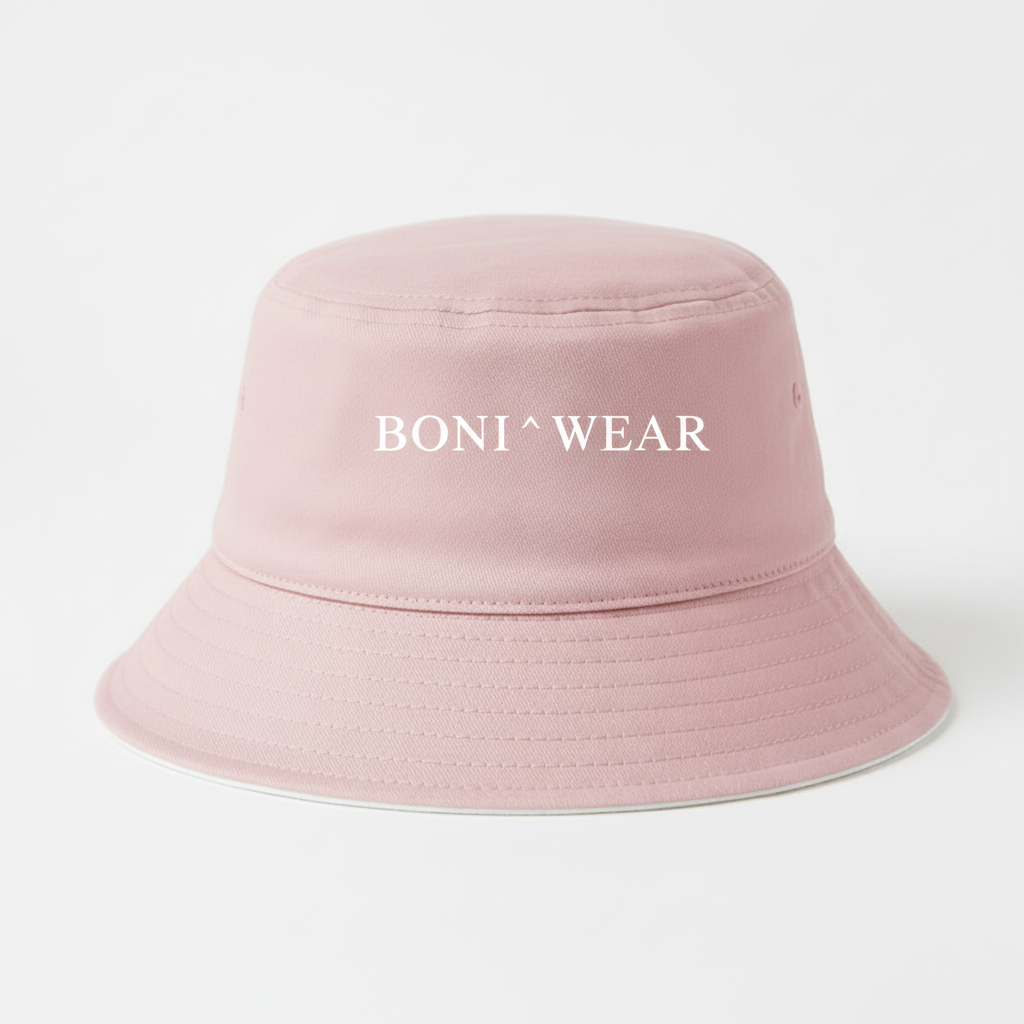 Pink bucket hat