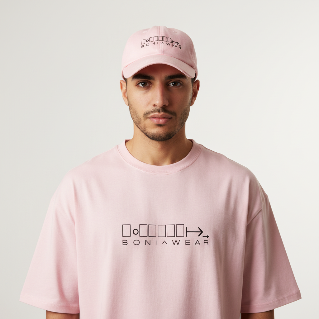 Pink bulky fit crew neck set