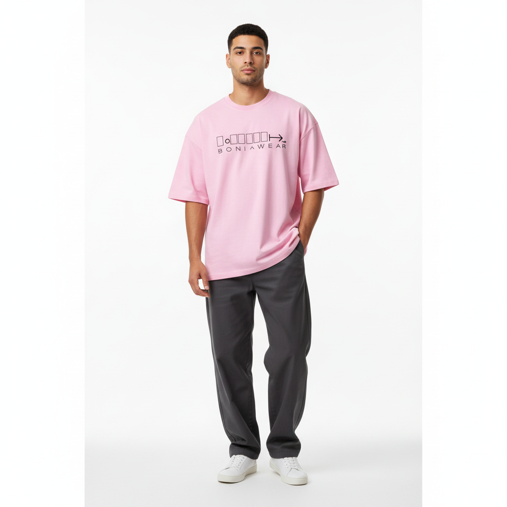 Pink bulky fit crew neck t-shirt    