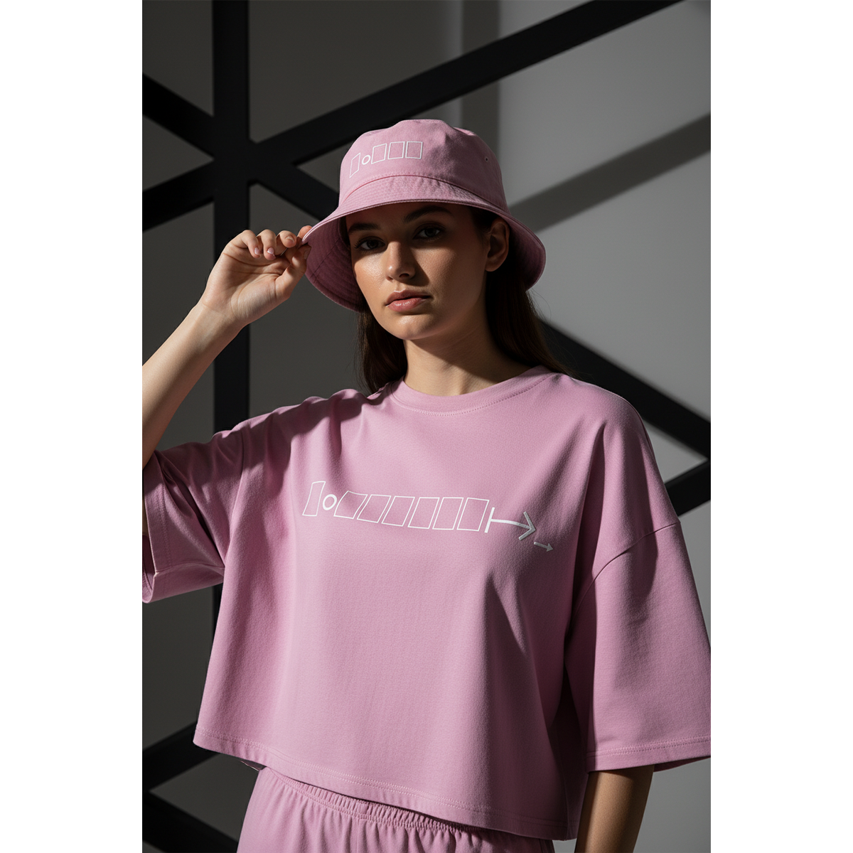 Women's Ensemble - Cropped Tee & Bucket Hat