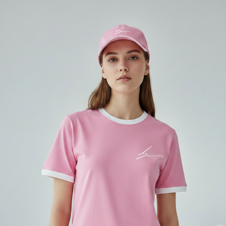 Women's Script Ensemble - Ringer Tee & Baseball Cap