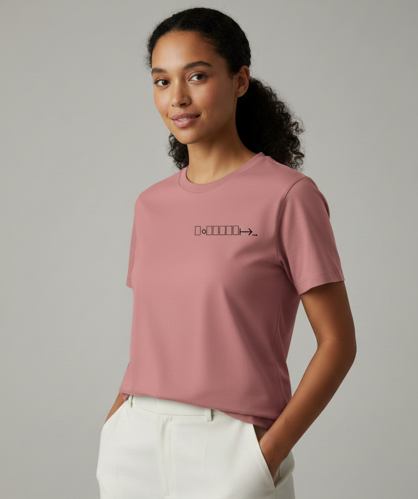 Pink short sleeve tee with geometric logo