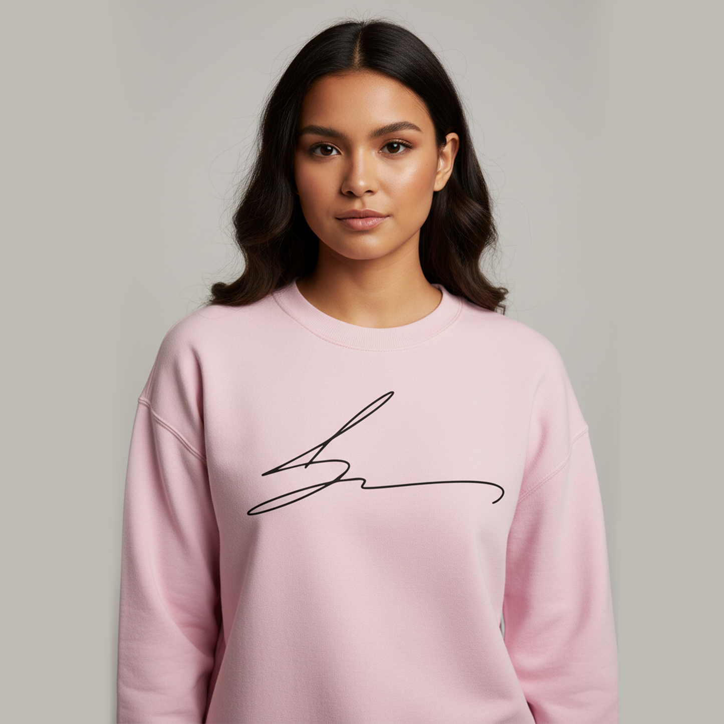 Pink sweatshirt with signature logo