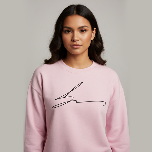 Pink sweatshirt with signature logo
