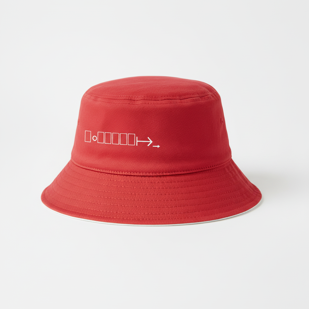 Red bucket hat