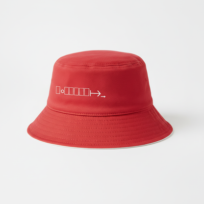 Red bucket hat