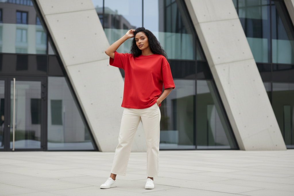 Red oversized t-shirt