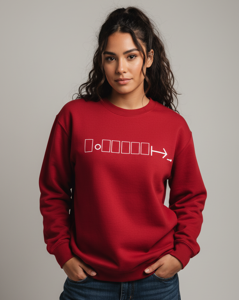 Red sweatshirt with logo