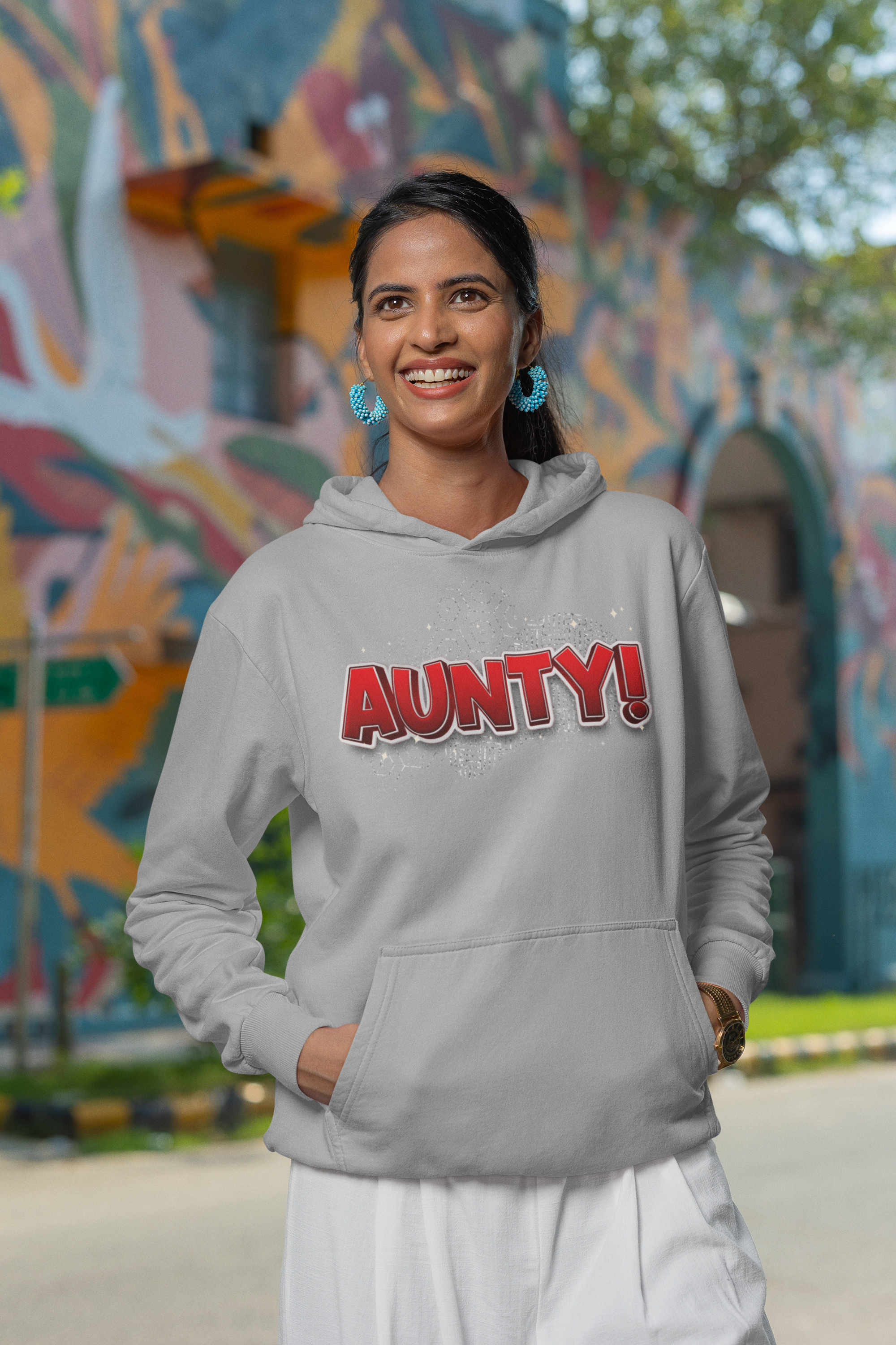 Aunty Hoodie-WHT