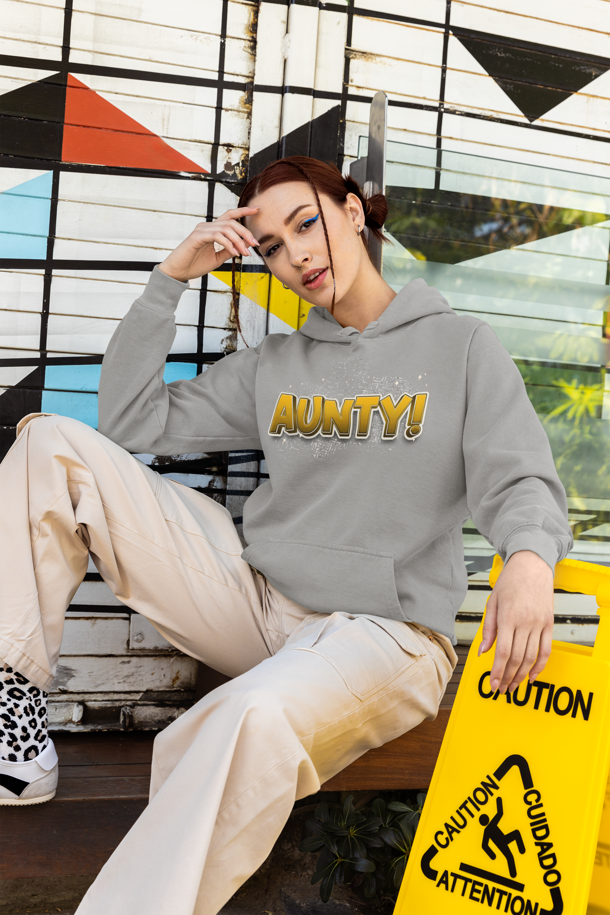 Aunty Hoodie-WHT