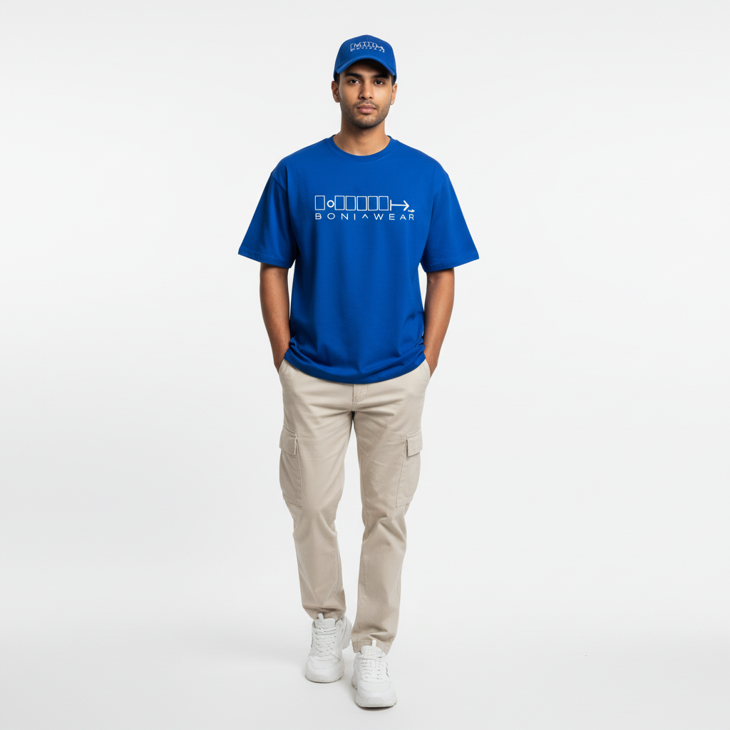 Royal blue bulky fit crew neck set