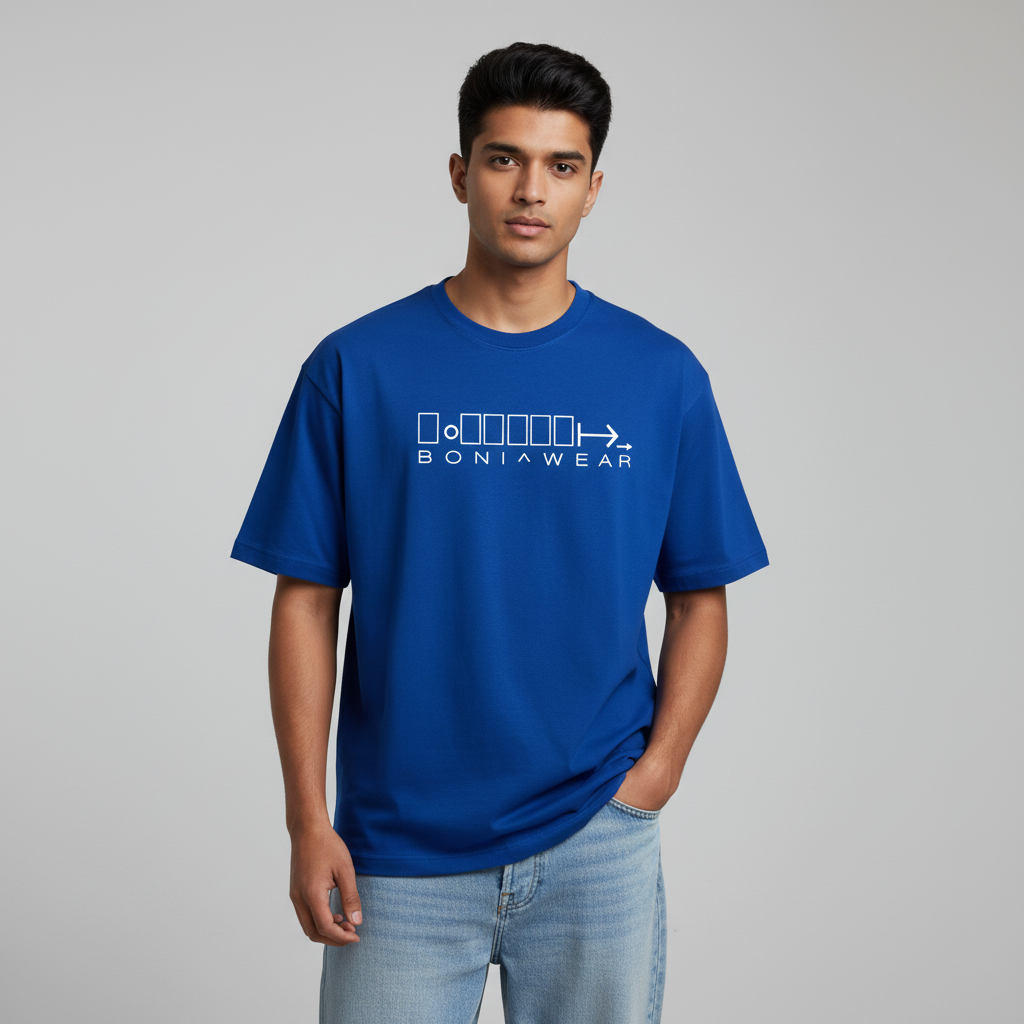 Royal blue bulky fit crew neck t-shirt