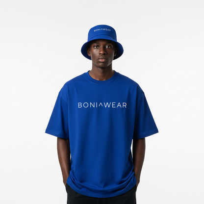 Royal blue bulky fit set with bucket hat