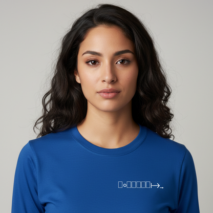 Royal blue long sleeve tee with geometric logo