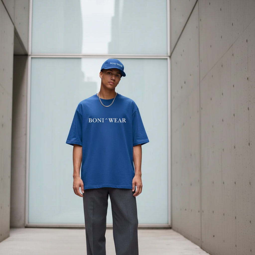 Royal blue snapback and t-shirt