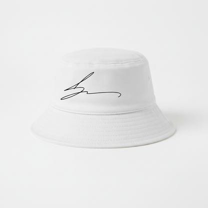 White bucket hat