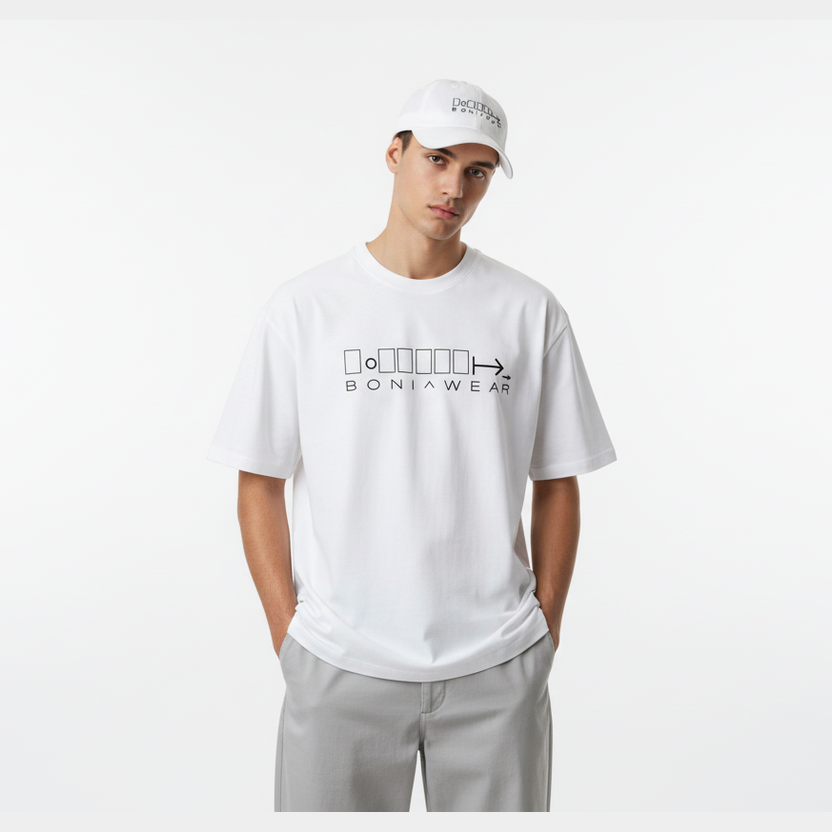 White bulky fit crew neck set