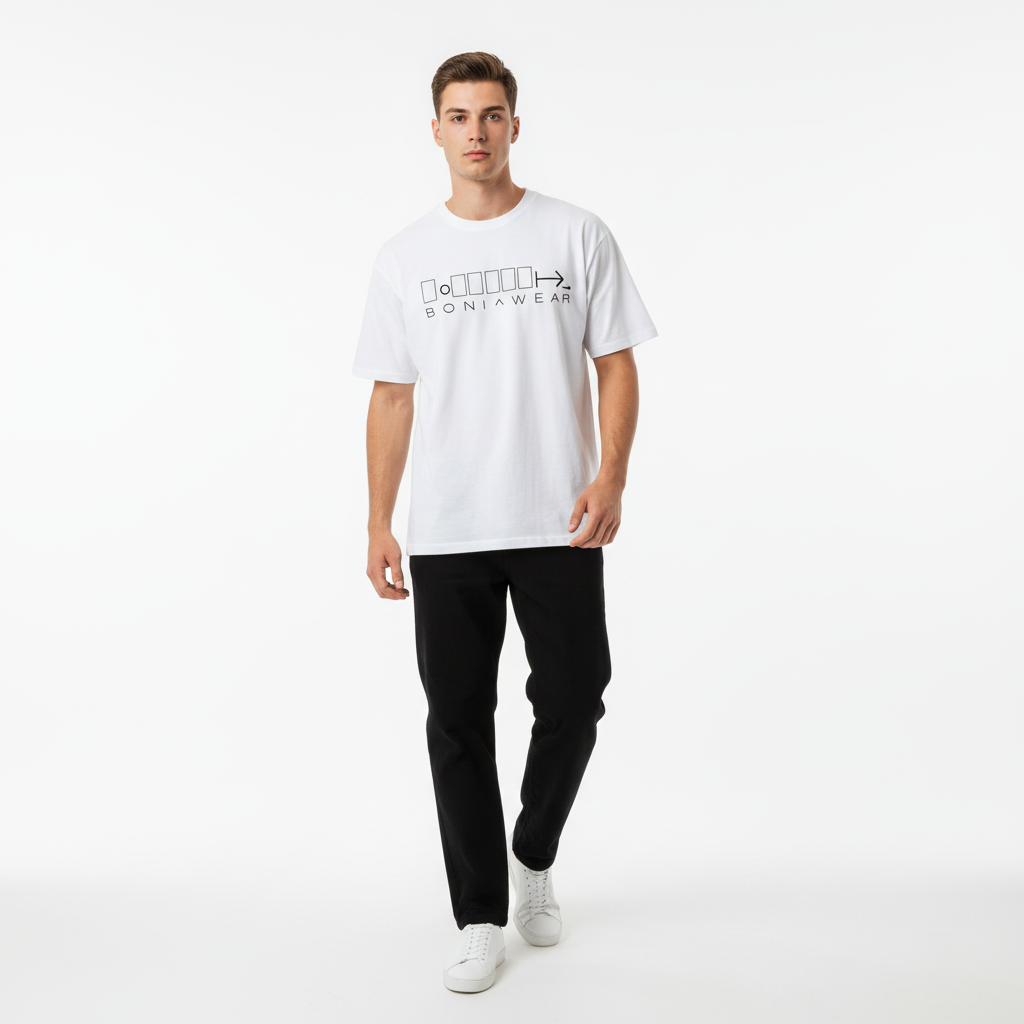 White bulky fit crew neck t-shirt