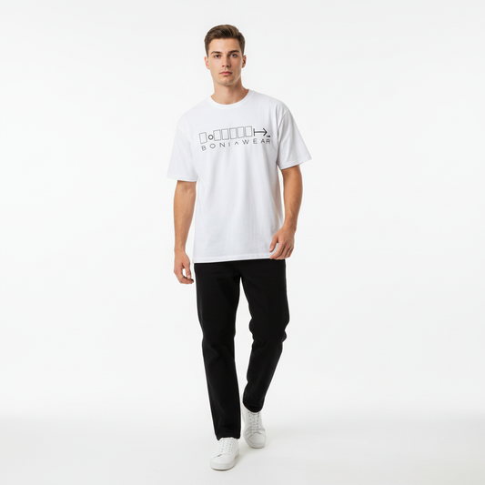 White bulky fit crew neck t-shirt