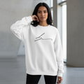 White crewneck with signature logo