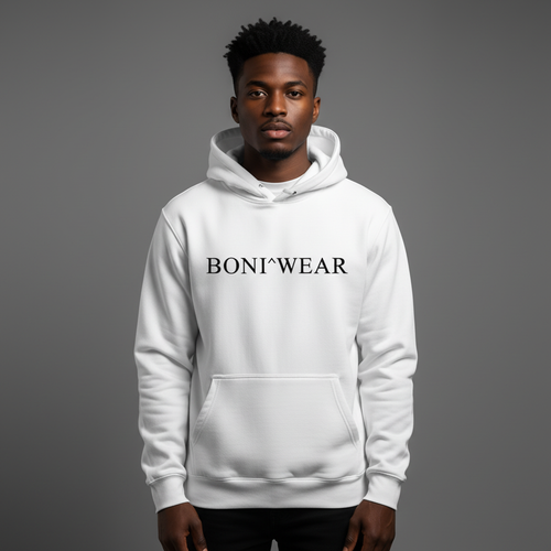 White Serif Hoodie