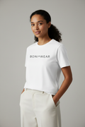 White short sleeve tee with BONIWEAR logo