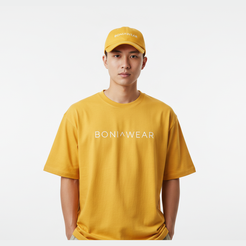 Yellow bulky fit crew neck set