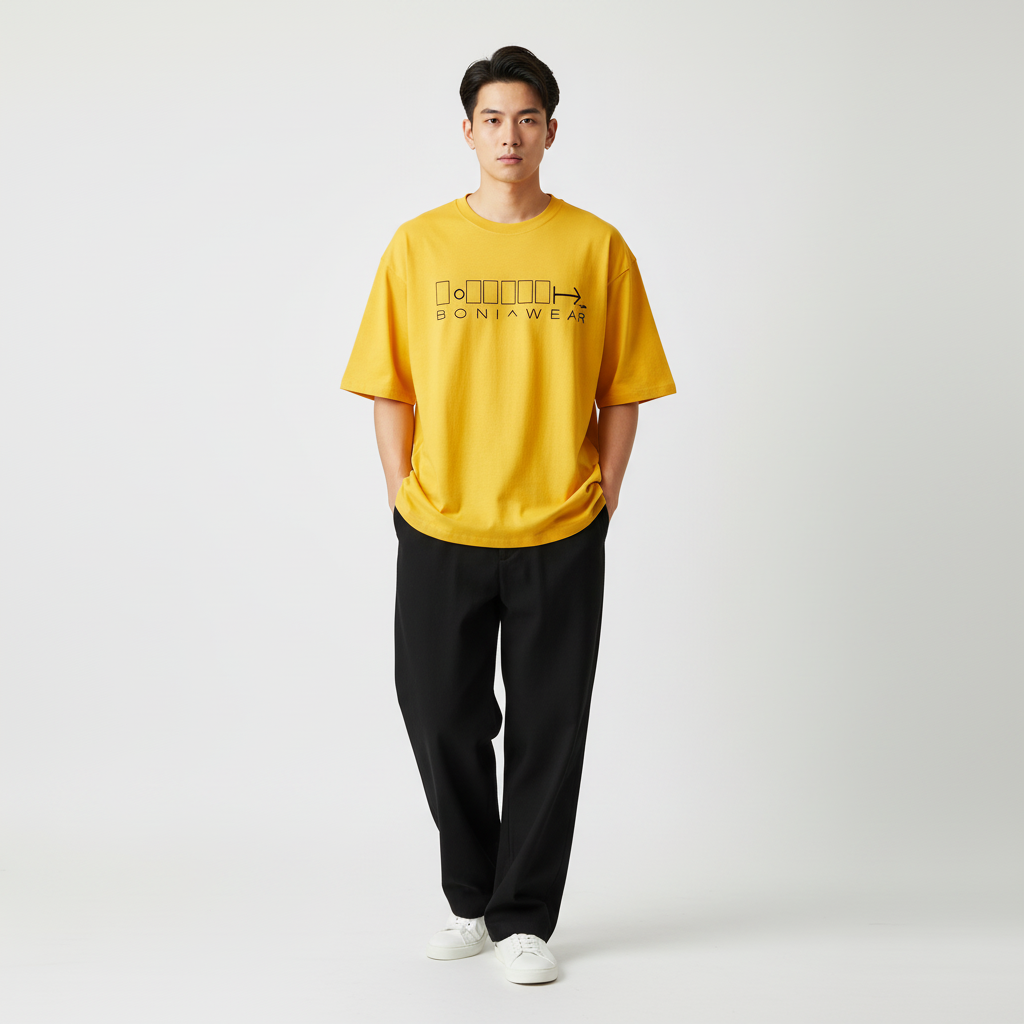 Yellow bulky fit crew neck t-shirt