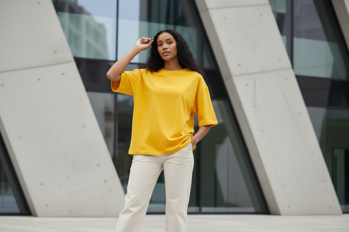 Yellow oversized t-shirt