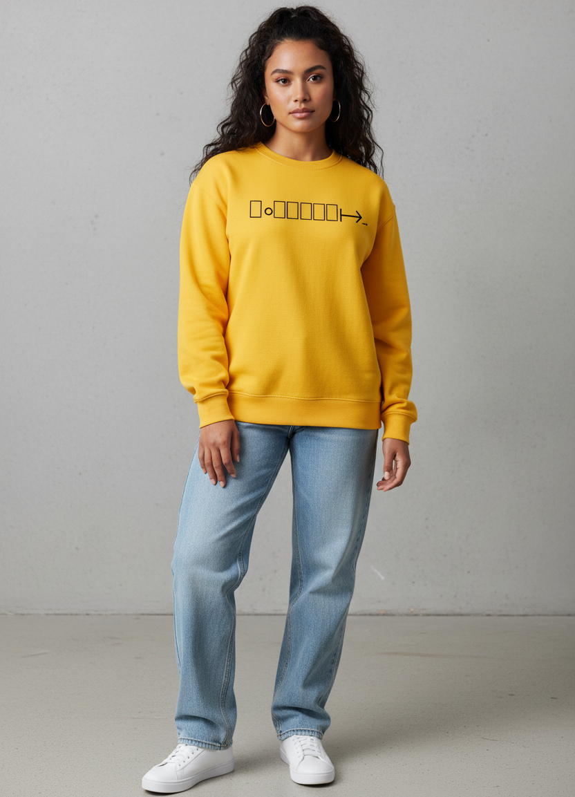 Yellow sweatshirt with logo